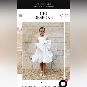 Gio Bespoke White Dress with bow